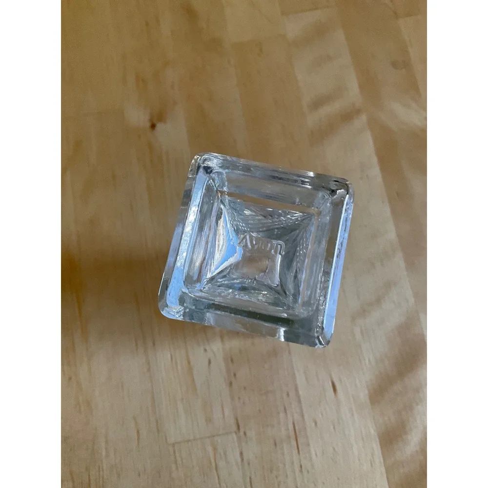 Avon Vintage Crystal Bud Vase Square Column Crisscross Cut Clear Glass 7 Inch